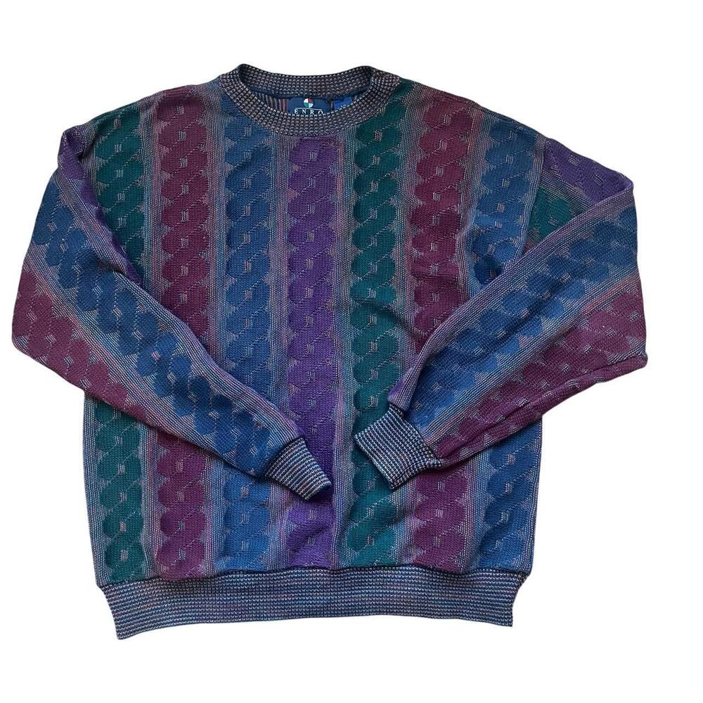 Enro Men's Burgundy cottage core sweater